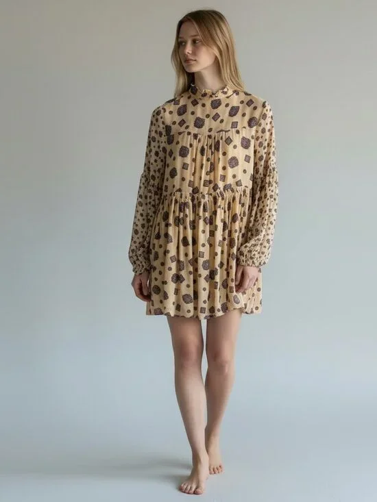 Free People Women's Turn Turn Mini Dress w/ Medallion Print Sz. XS - Picture 1 of 7